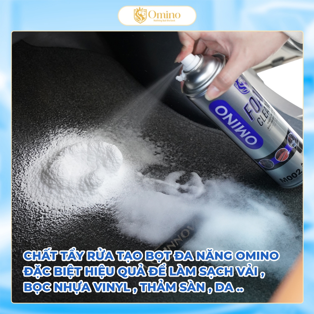Combo 2 Xịt Bọt Đa Năng M002 OMINO Vệ Sinh Nội Thất 650ml - Ghế Da Ô Tô và Nội thất gia đình- Chính Hãng Omino Viet