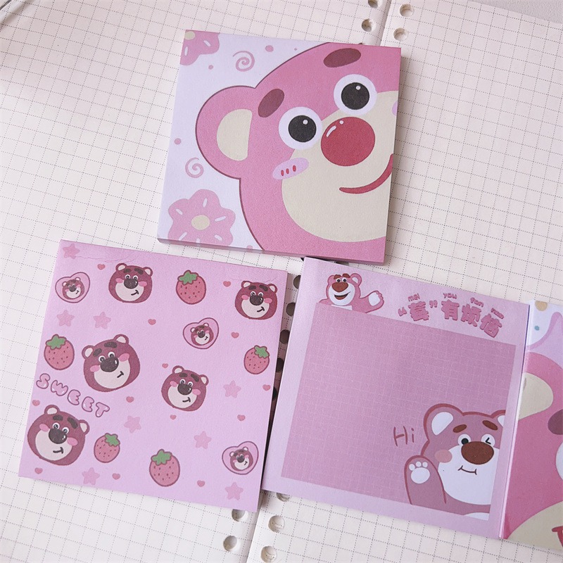 Giấy Sticky Note SOLANO 50 Tờ Giấy Ghi Chú Hình Gấu Dâu Dễ Thương- SLN001482