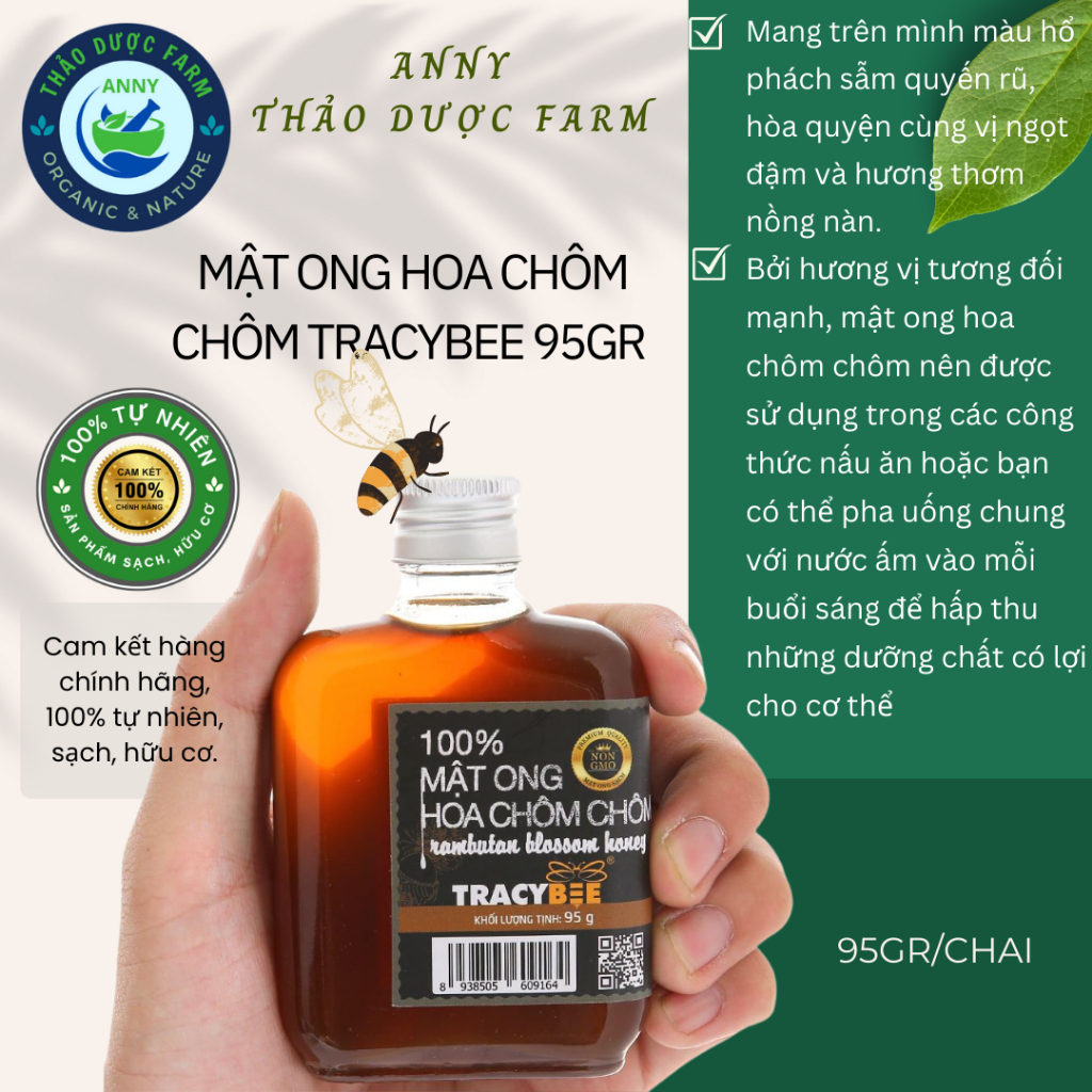 Mật ong hoa chôm chôm Tracybee 95gr