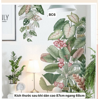 Tranh decan dán tường, dán kính bụi cây đẹp mắt