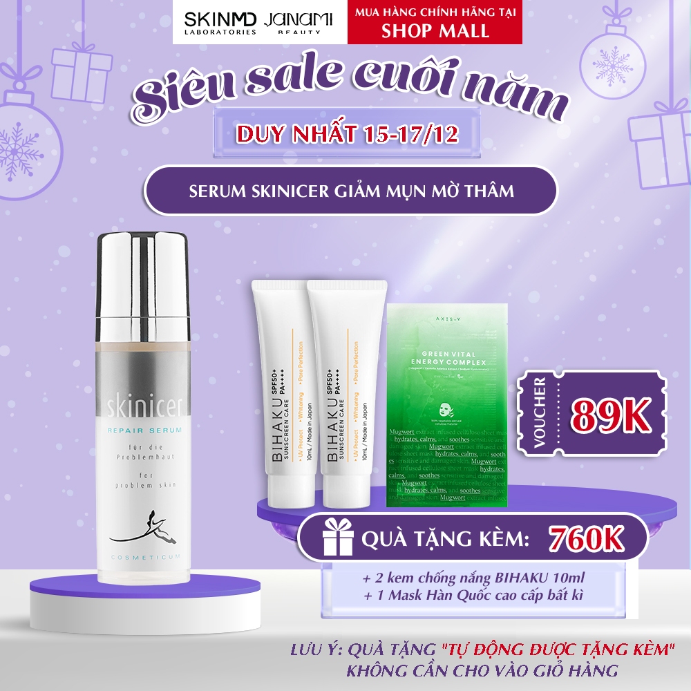 Combo loai bỏ mụn ẩn, mụn nội tiết, mụn sưng đỏ Skinicer Ocean Pharma Đức 30ml