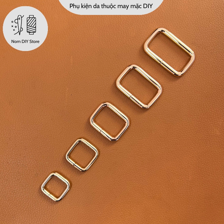 Khoen Vuông Khoen Chữ Nhật Hợp Kim Mạ Vàng Dày 4.7mm Nhiều Size Phụ Kiện Làm Túi Xách Da Handmade DIY