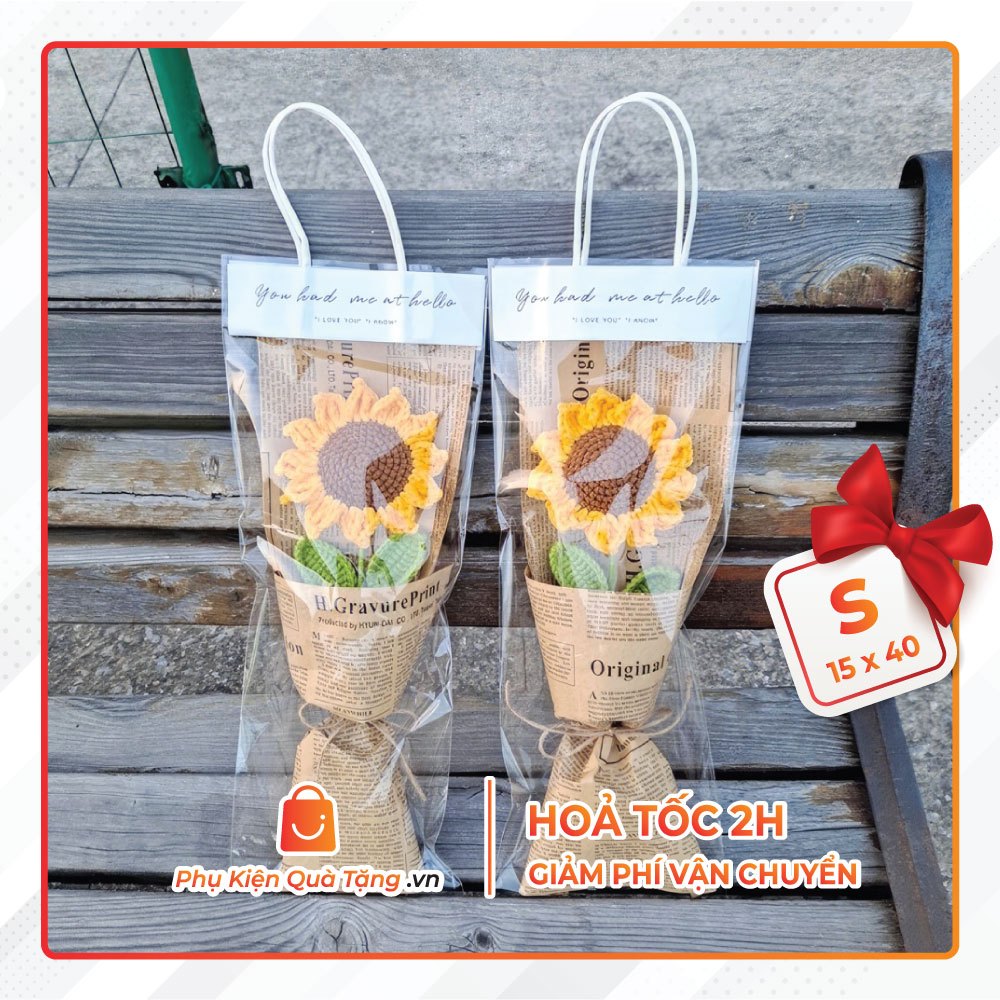 Set 10 túi kính trong suốt gồm 7 kích thước đựng bó hoa, hoa tươi, hoa sáp, quà tặng