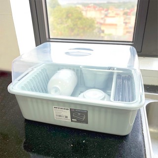 Giá úp bát đĩa đa năng Song Long Plastic có nắp đậy - 2166