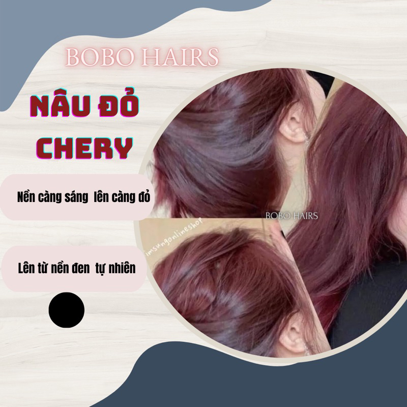 Nhuộm Tóc Màu NÂU ĐỎ CHERRY Không Tẩy Tặng Oxy-Gang Tay