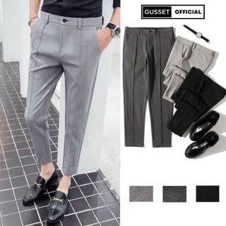 Quần Tây Nam Xếp Ly Dáng Công Sở GUSSET, Quần Âu Dáng Suông Chất Vải Cao Cấp Co Giãn Dày Dặn Chống Nhăn