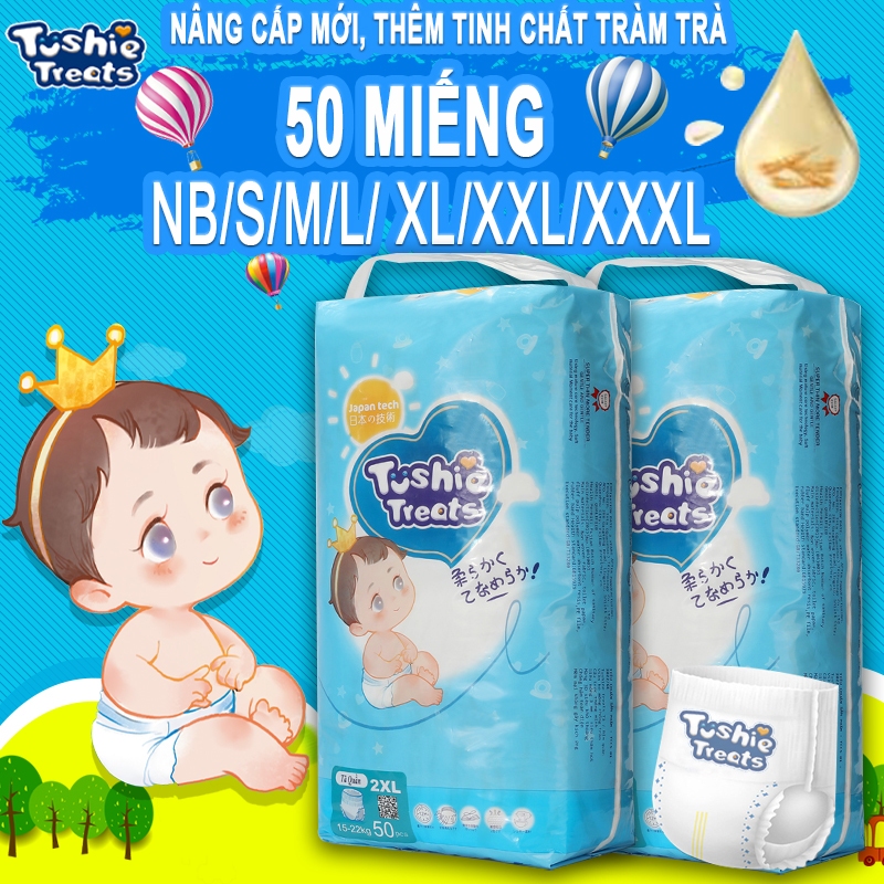TÃ BỈM/TÃ QUẦN Tushie Treats Công nghệ Nhật bản ôm sát thấm hút thông thoáng NB/S/M/L/XL/2XL/3XL