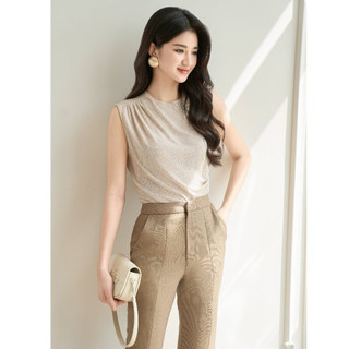 Olv - áo milcah beige top