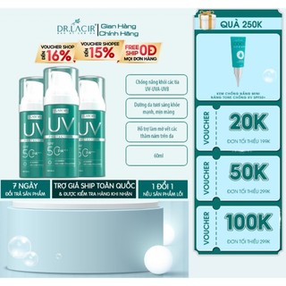 (Kem CN cho da tổn thương) Kem Chống Nắng Đa Tầng SPF 50PA+++ Chống Nắng,Dưỡng Trắng Da, Mờ Thâm,  DR.LACIR