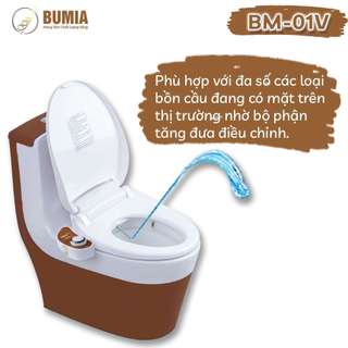Combo 2 nắp bồn cầu tự rửa thông minh bumia bidet, 2 vòi xịt hậu môn, phụ khoa