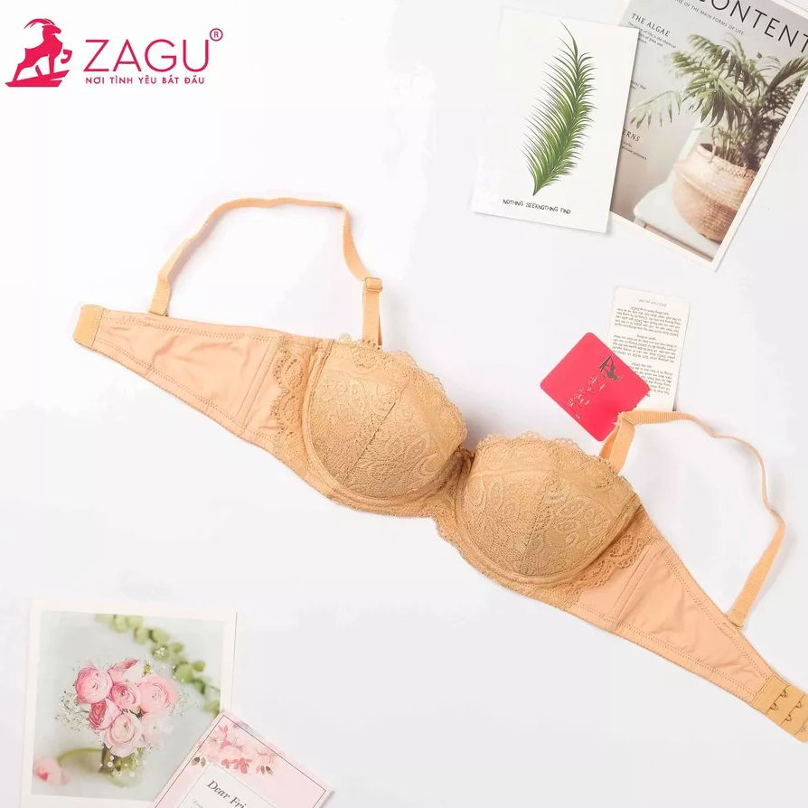 Áo ngực cup ngang, có gọng mút rời phối ren cao cấp ZAGU 4103