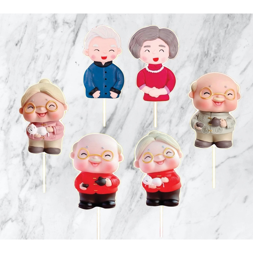 set giấy ông bà mới trang trí bánh