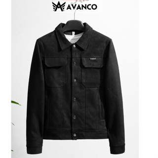 Áo khoác nam da lộn mùa đông đẹp 2024 cao cấp cổ bẻ 2 lớp lót nỉ dày dặn thời trang hàng hiệu AVANCO