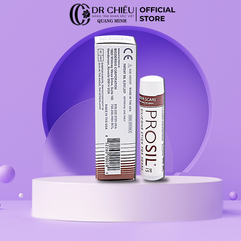 Kem sẹo ProSil 100% Silicon Gel 4,25g USA/SPF15+ Giảm thâm sẹo Biodermis Dạng Thỏi Tiện Lợi