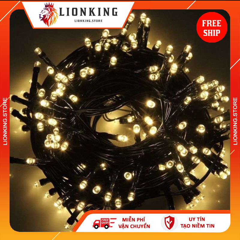 Đèn nháy led 10m bi bọt nước, bông tuyết, ngôi sao, kim cương, giọt nước trang trí nhà cửa LionKingStore