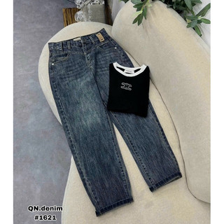 Quần jeans bagy nữ 3AN_chất liệu bò jeans không dãn_lưng cao hách dáng