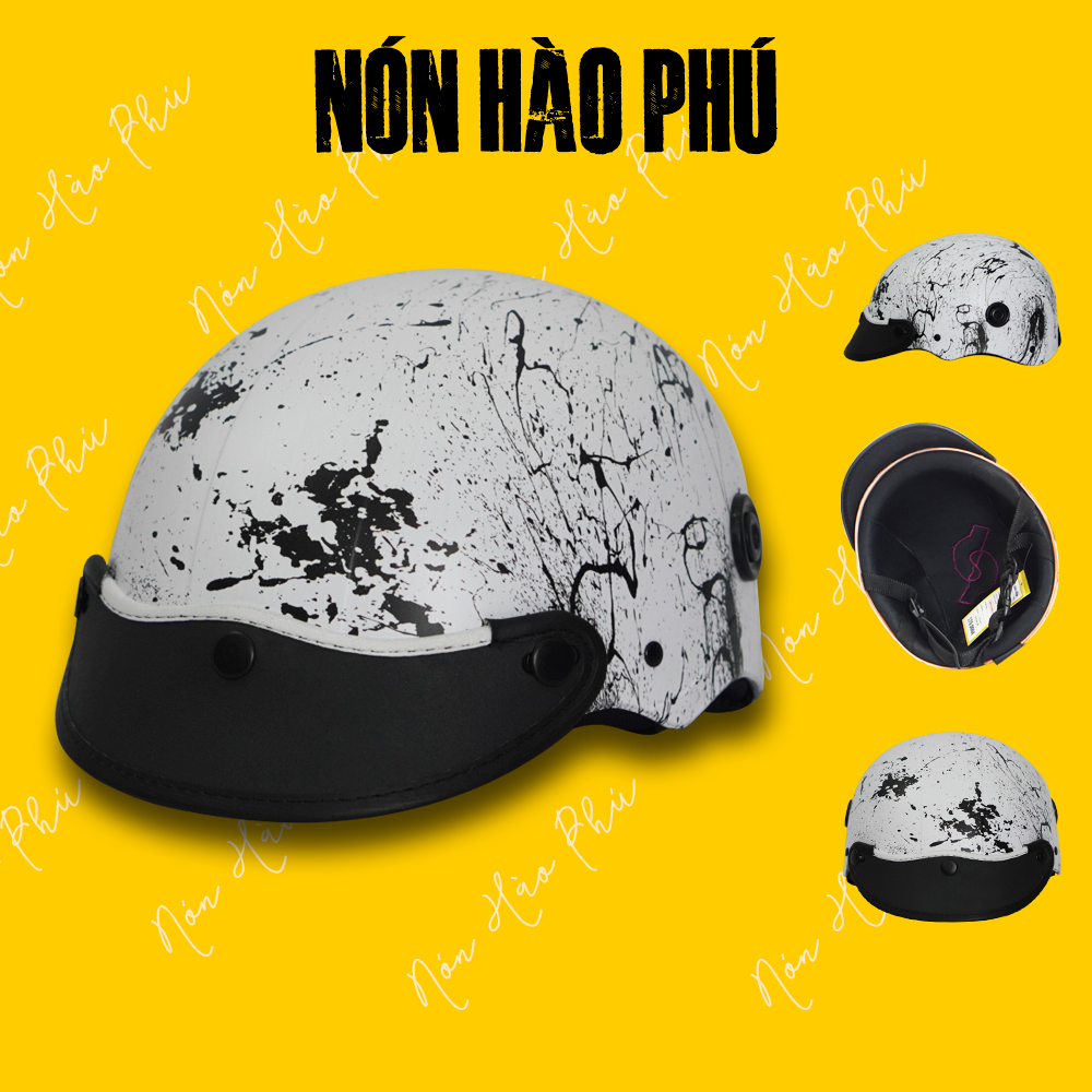Mũ bảo hiểm nam nữ nửa đầu SƠN NHÚNG có lỗ thông gió | Nón bảo hiểm 1/2 đầu HÀO PHÚ NHP