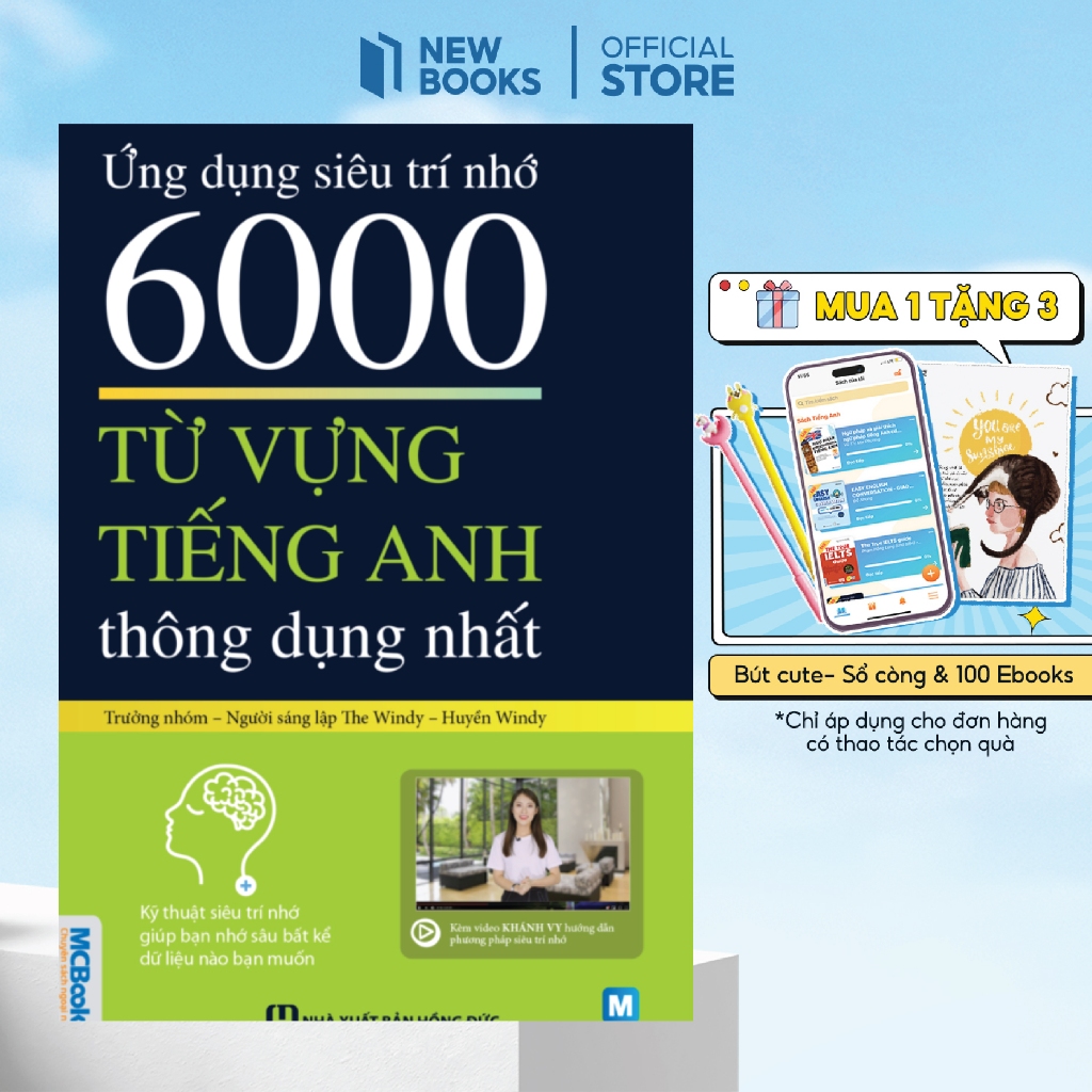 Sách Ứng Dụng Siêu Trí Nhớ 6000 Từ Vựng Tiếng Anh Thông Dụng Nhất Cho Người Học Tiếng Anh Cơ Bản Nhà Sách Newbooks
