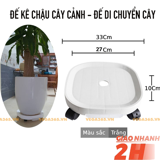 Chân Kê Chậu Cây Cảnh - Có Bánh Xe Di Chuyển - Có Khay Hứng Nước - Vega365.vn