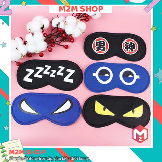Bịt mắt đi ngủ bằng vải nhiều màu sắc dễ thương, bịt che mắt đi tàu xe không kèm gel nước