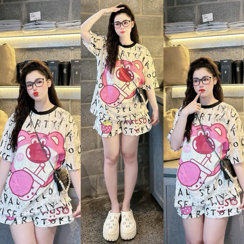Bộ thun tay ngắn quần ngắn chất cotton