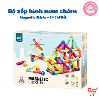 Đồ Chơi Xếp Hình Nam Châm Que Từ Tính Magnetic Sticks Dành Cho Các Bé Trên 3 Tuổi