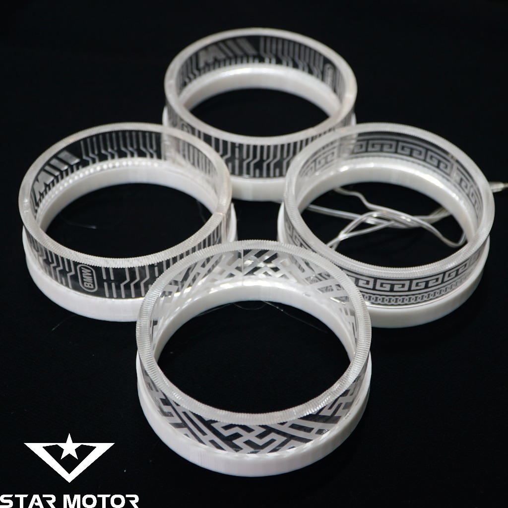 Vòng thiên thần khắc hoạ tiết 3D trang trí dành cho bi cầu 3.0 có màu loại 8cm