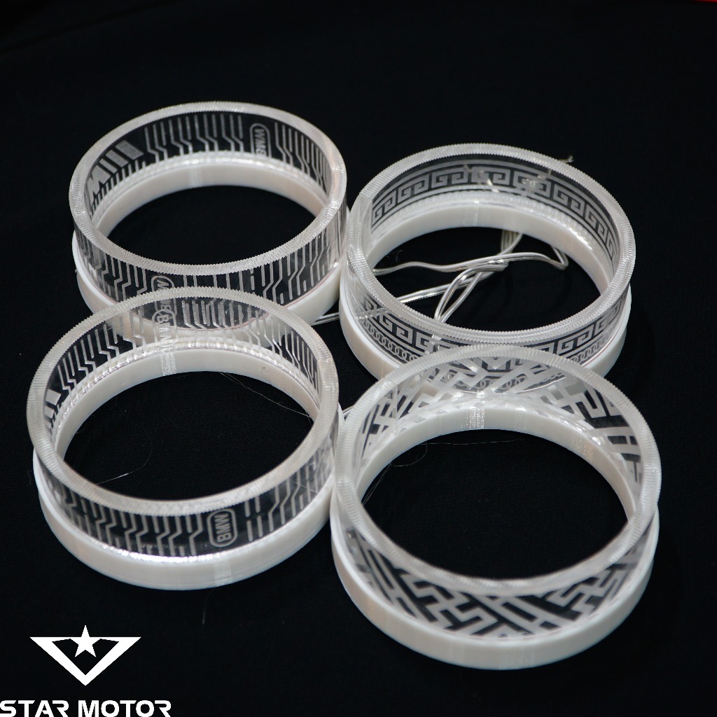 Vòng thiên thần khắc hoạ tiết 3D trang trí dành cho bi cầu 3.0 có màu loại 8cm