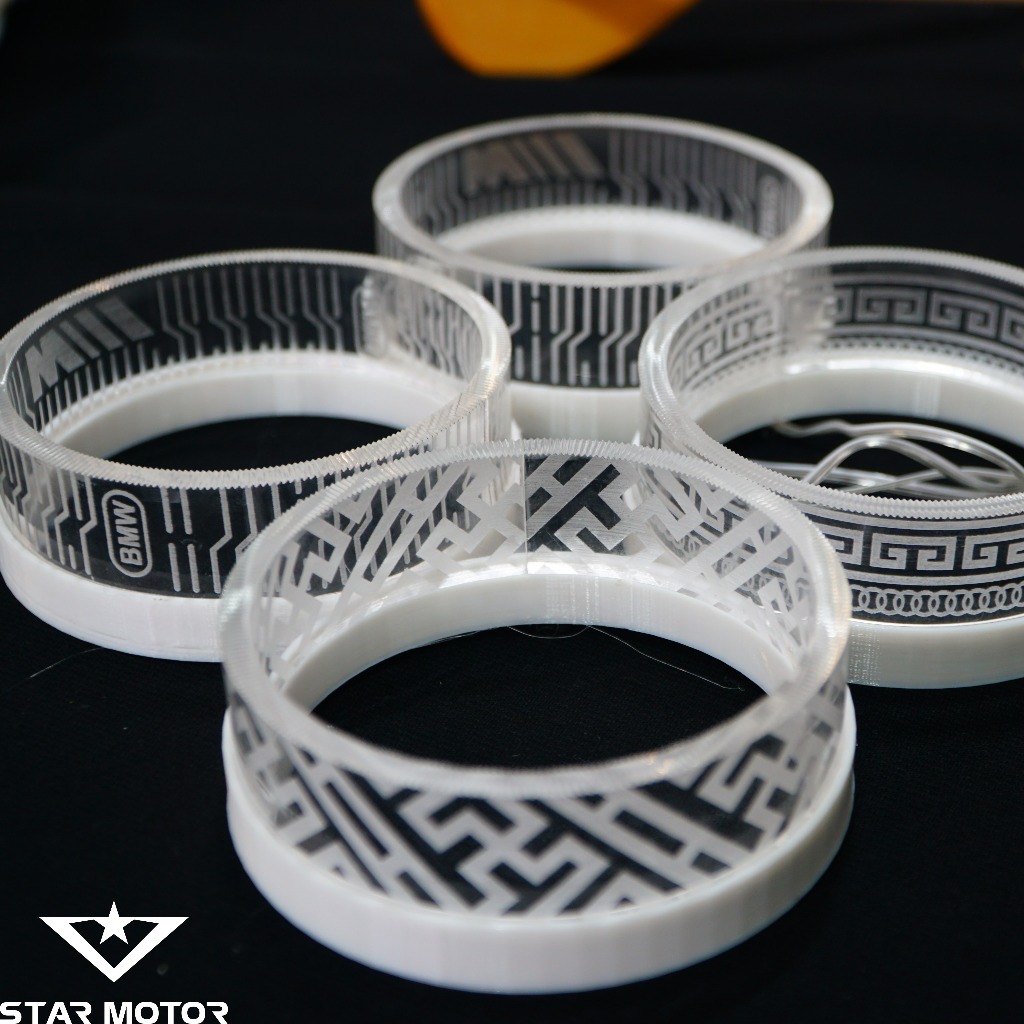 Vòng thiên thần khắc hoạ tiết 3D trang trí dành cho bi cầu 3.0 có màu loại 8cm