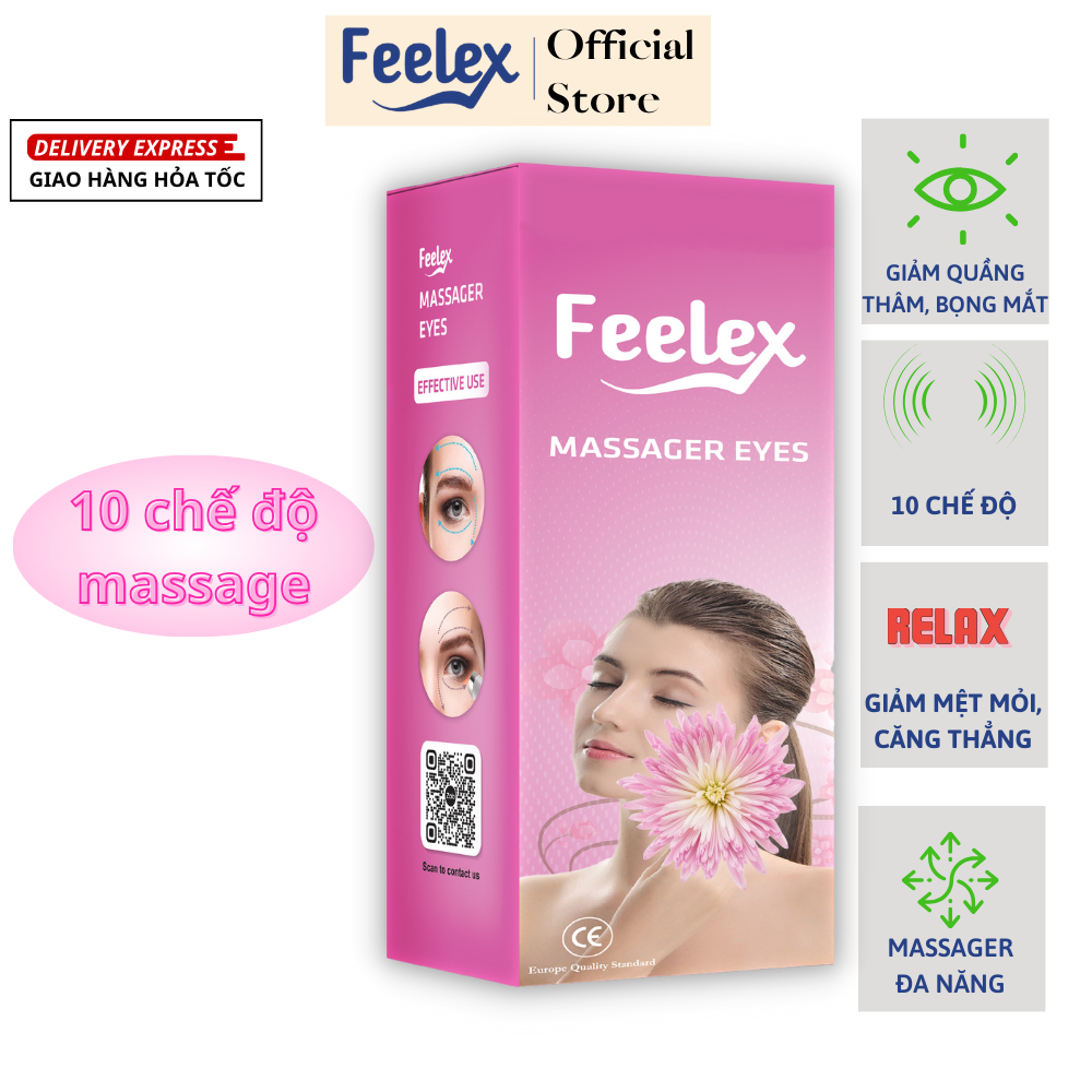 Máy massage mắt, Feelex massager eyes nhiều chế độ - Feelex VV016MS