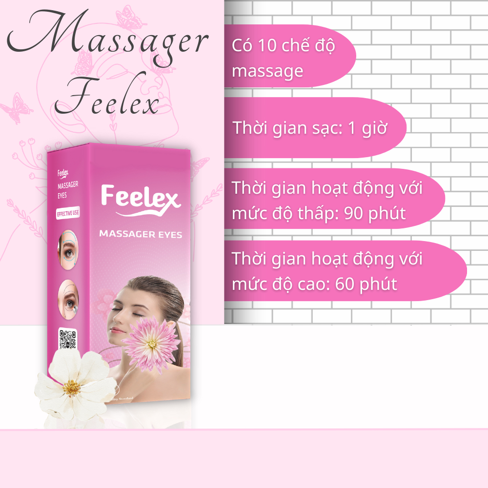 Máy massage mắt, Feelex massager eyes nhiều chế độ - Feelex VV016MS