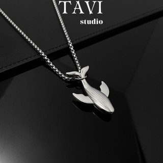 Dây Chuyền Thời Trang Đơn Giản Mặt Dây Chuyền Titan Hình Cá Voi Nhỏ Gọn Basic Dễ Phối Đồ Cho Nam Và Nữ Tavi Studio