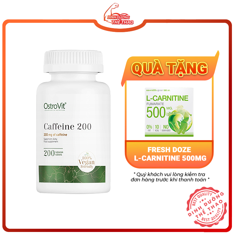 OSTROVIT CAFFEINE 200 VIÊN | Tăng Hiệu Suất Luyện Tập, Tỉnh Táo