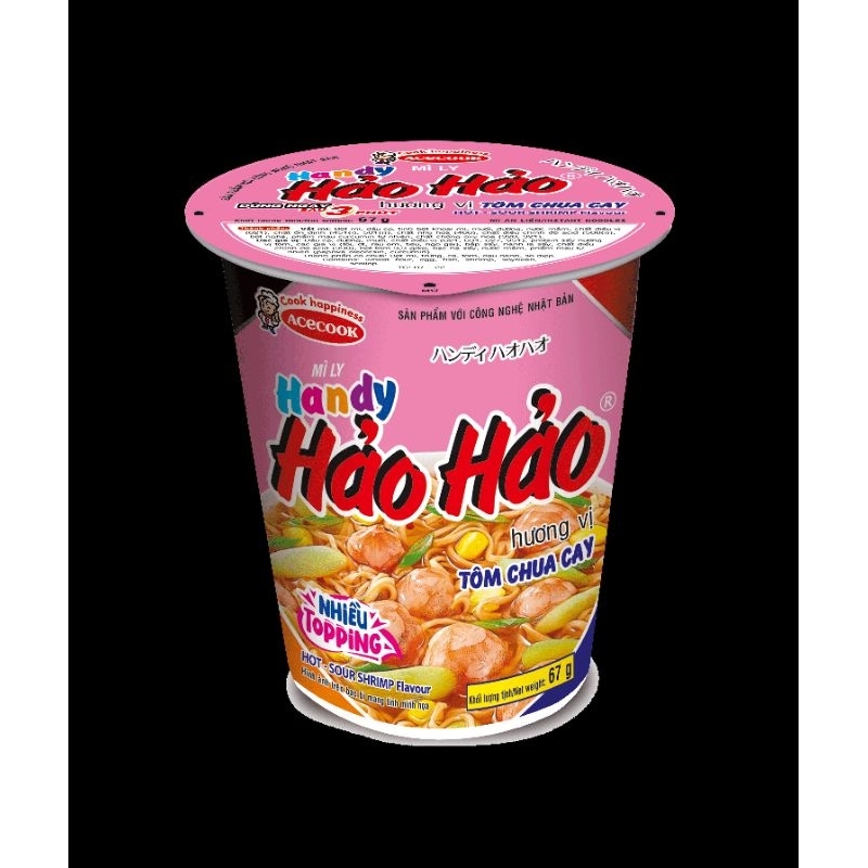 1ly mì hảo hảo tôm chua cay đậm đặc thơm ngon dinh dưỡng làm từ bột mì và tôm tươi cho sợi mì day ngon đậm đà