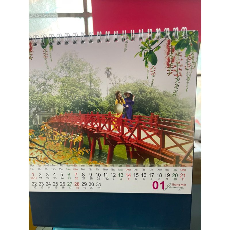 Combo 4 quyển lịch 2024 Giap Thìn  lò xo chữ A  để bàn loại đẹp