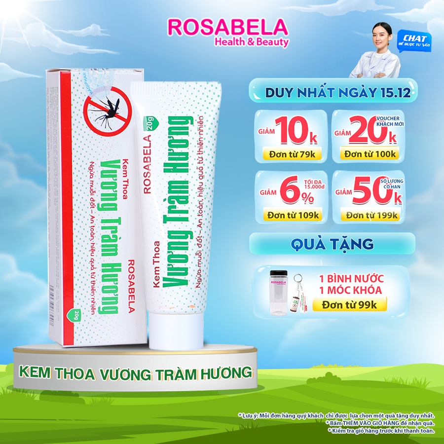 Kem thoa chống muỗi cho bé Vương Tràm Hương chiết xuất từ thảo dược thiên nhiên