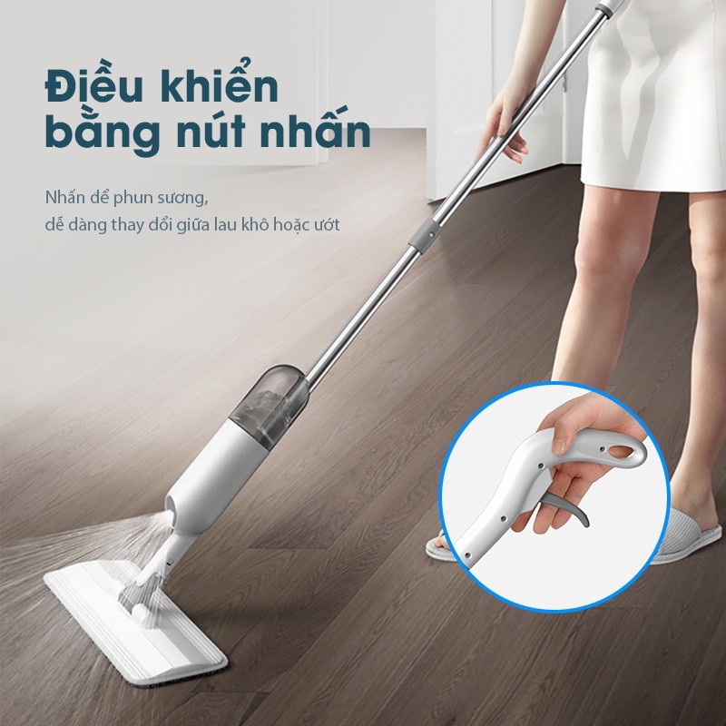 Samono Cây lau nhà phun sương thông minh đầu xoay 360 độ, lau nhà không mệt BCT701/816