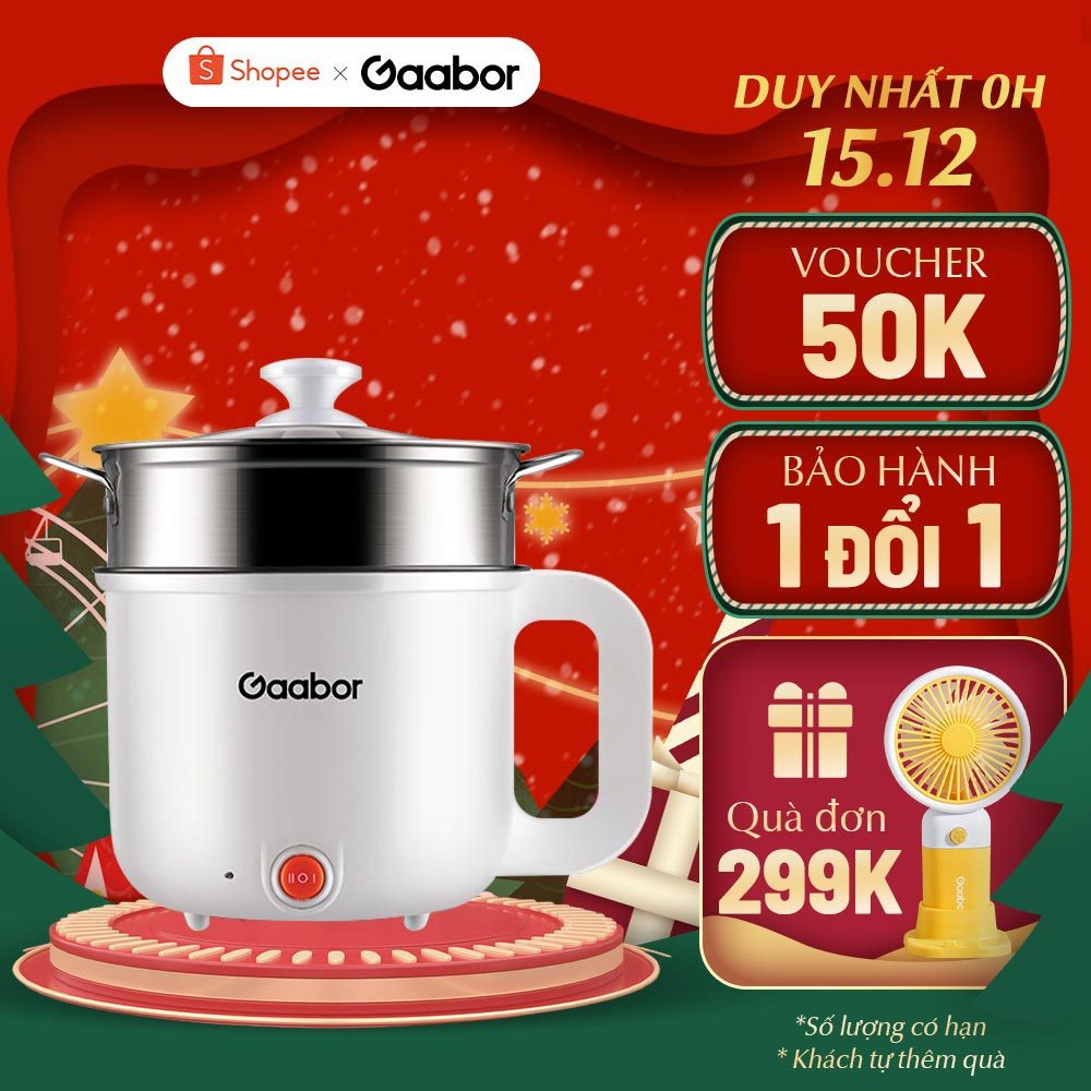 Nồi điện đa năng GAABOR GR-N18A dung tích 1,8L lòng nồi chống dính công suất 600W - Hàng chính hãng