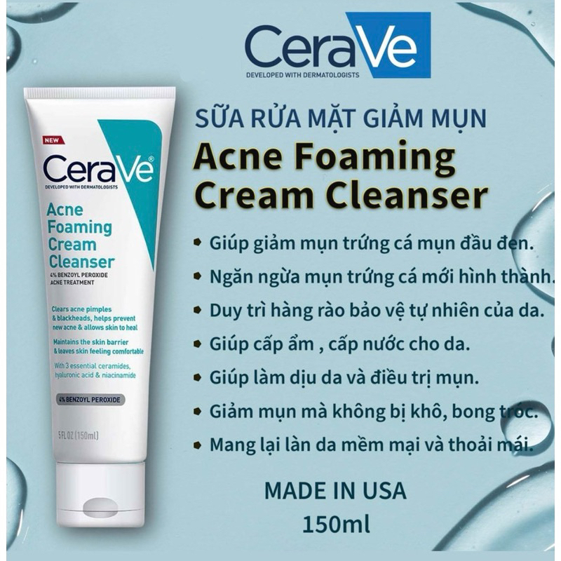 Sửa rửa mặt Acnes Foaming Cleanser 150ml chuyên cho da mụn
