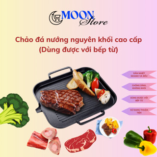 {Cao cấp} Chảo đá nướng nguyên khối dùng được với bếp từ
