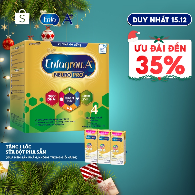 Sữa bột Enfagrow A+ - 2.2kg Neuropro 4 Vị nhạt dễ uống