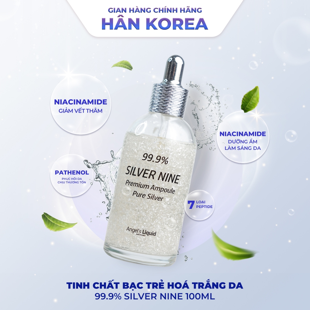 Tinh chất bạc trẻ hoá trắng da 99.9% SILVER NINE 100ml