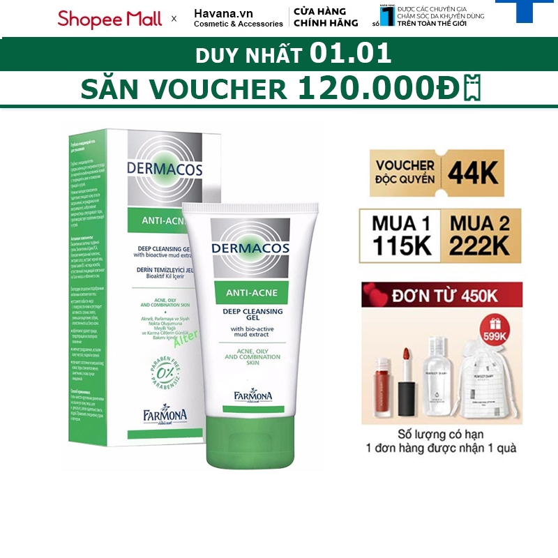 DERMACOS Sữa Rửa Mặt Farmona Dermacos Anti Acne Deep Cleansing Gel 150ml