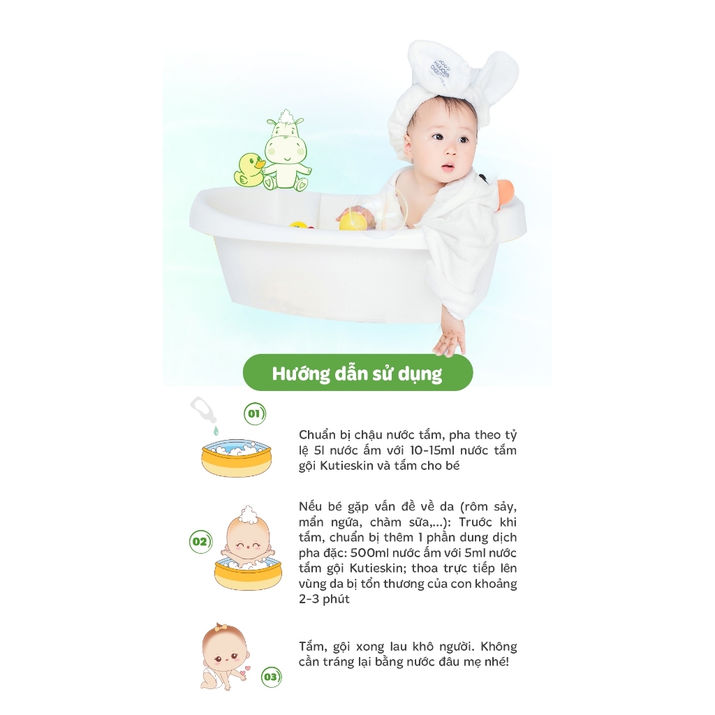 2 Gói nước tắm gội cho bé Kutieskin - HN0564-2