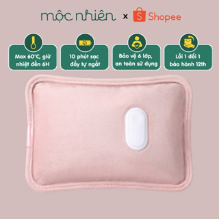 Túi chườm nóng/ Túi chườm bụng kinh / Túi sưởi ấm Huaiken chất liệu nhung cao cấp 3 màu lựa chọn kèm sạc chống cháy nổ