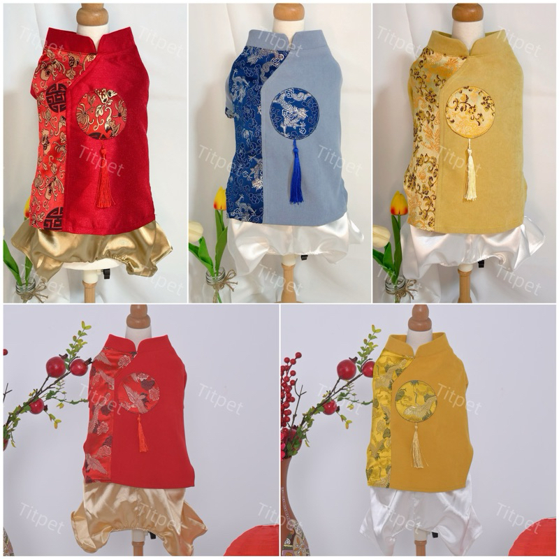 Bộ áo dài Tết cho thú cưng