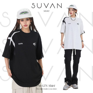Áo Thun "Ni-GTS" SUVAN STORE Dáng Rộng Cổ Tròn Tay Ngắn