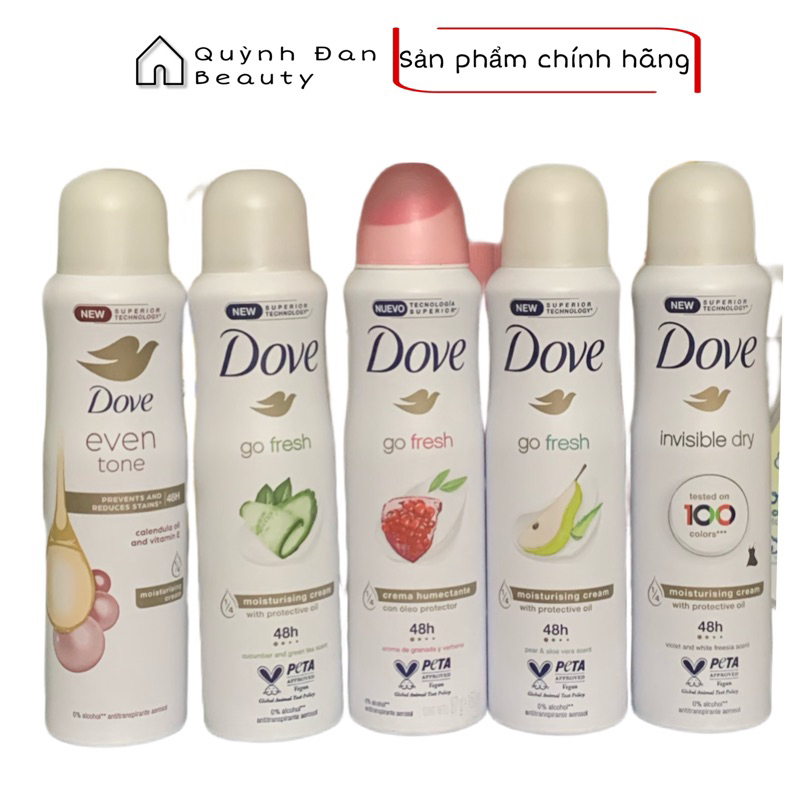 Xịt khử mùi Dove Dưỡng sáng mờ thâm 150ml