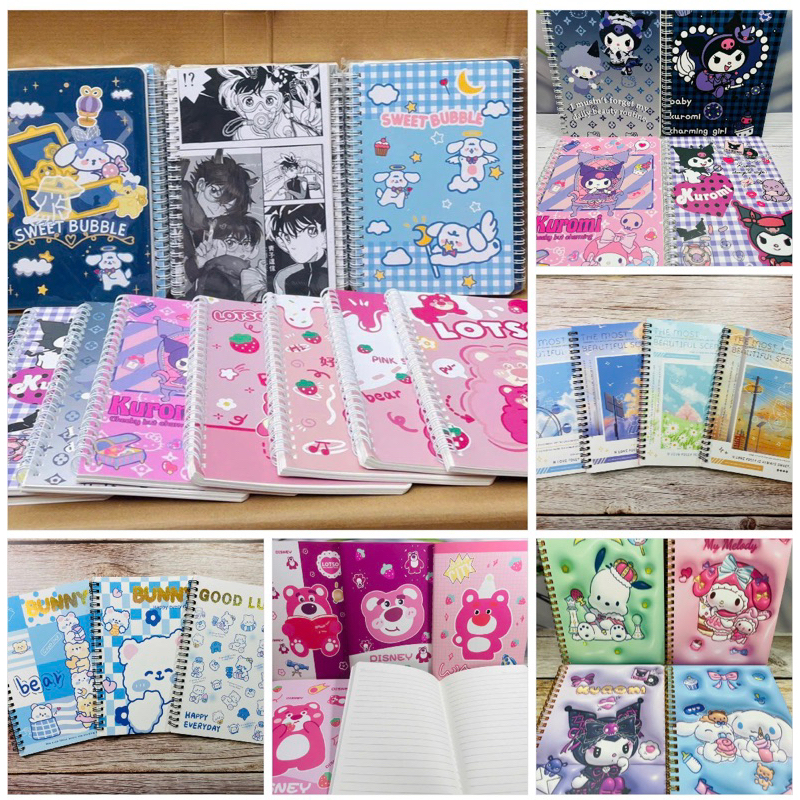 Sổ Lò Xo A5 Gấu Dâu, Sổ Lò Xo A5 Kuromi Sanrio, Sổ Còng Ghi Chú Cinnamoroll, Sổ Tay Ghi A5 Dễ Thương, Sổ Khâu Gấu Dâu