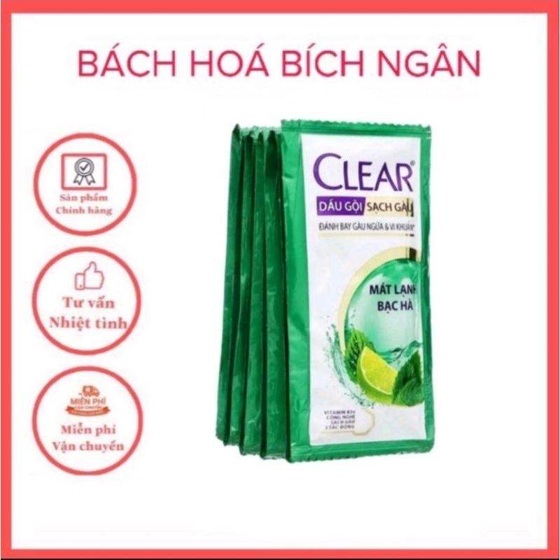 combo 3 dây dầu gội clear bạc hà